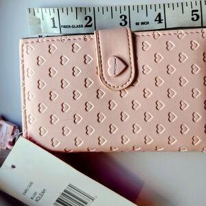 Betsy Johnson Pink Heart-Patterned Wallet